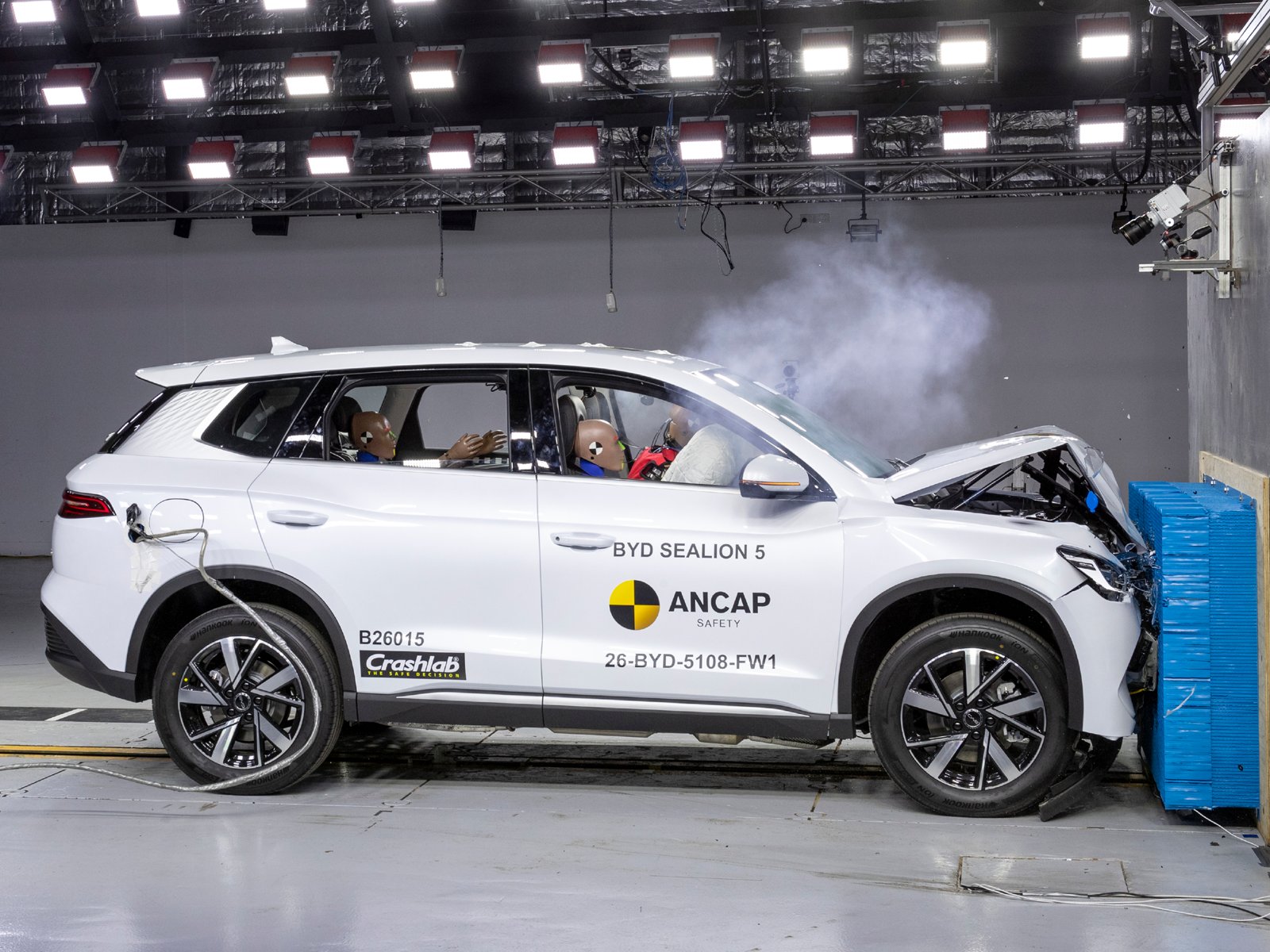 BYD Sealion 5 in the ANCAP full width frontal crash test