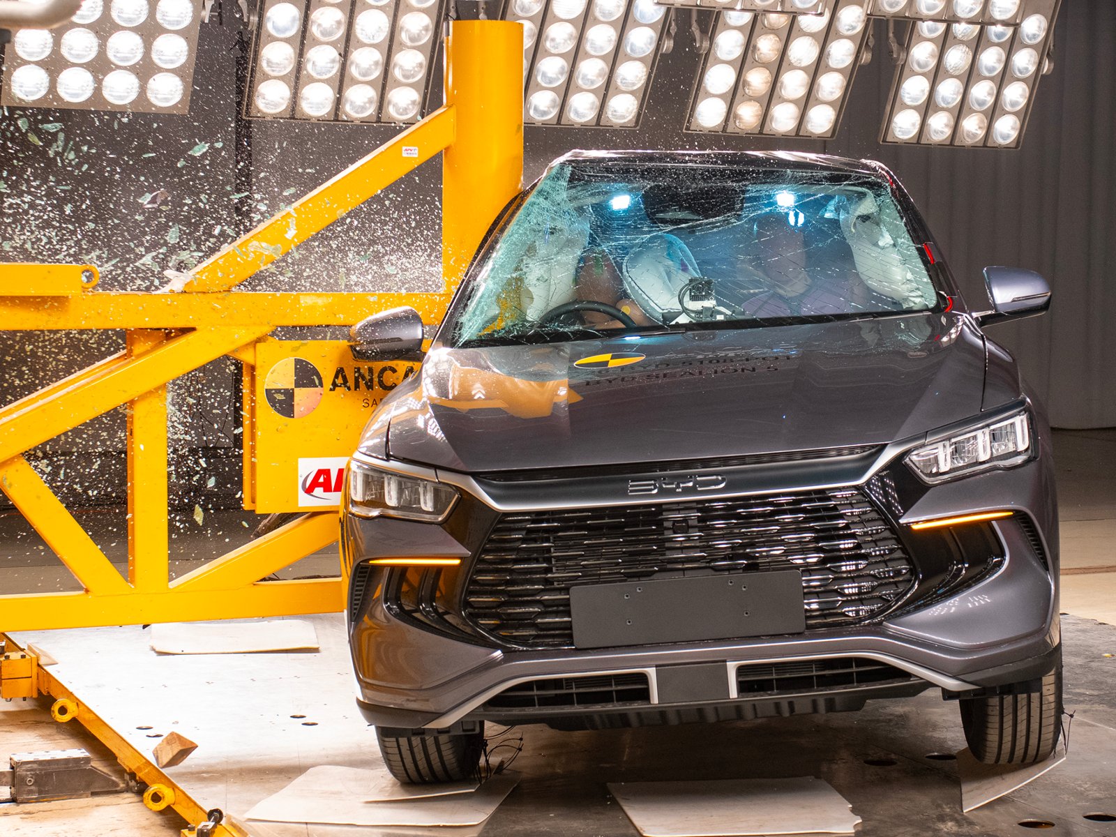BYD Sealion 5 in the ANCAP oblique pole test