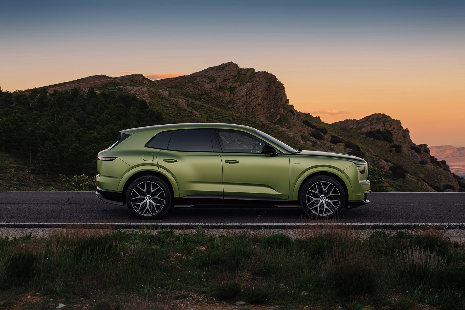 Bentley Torcal side profile against mountains