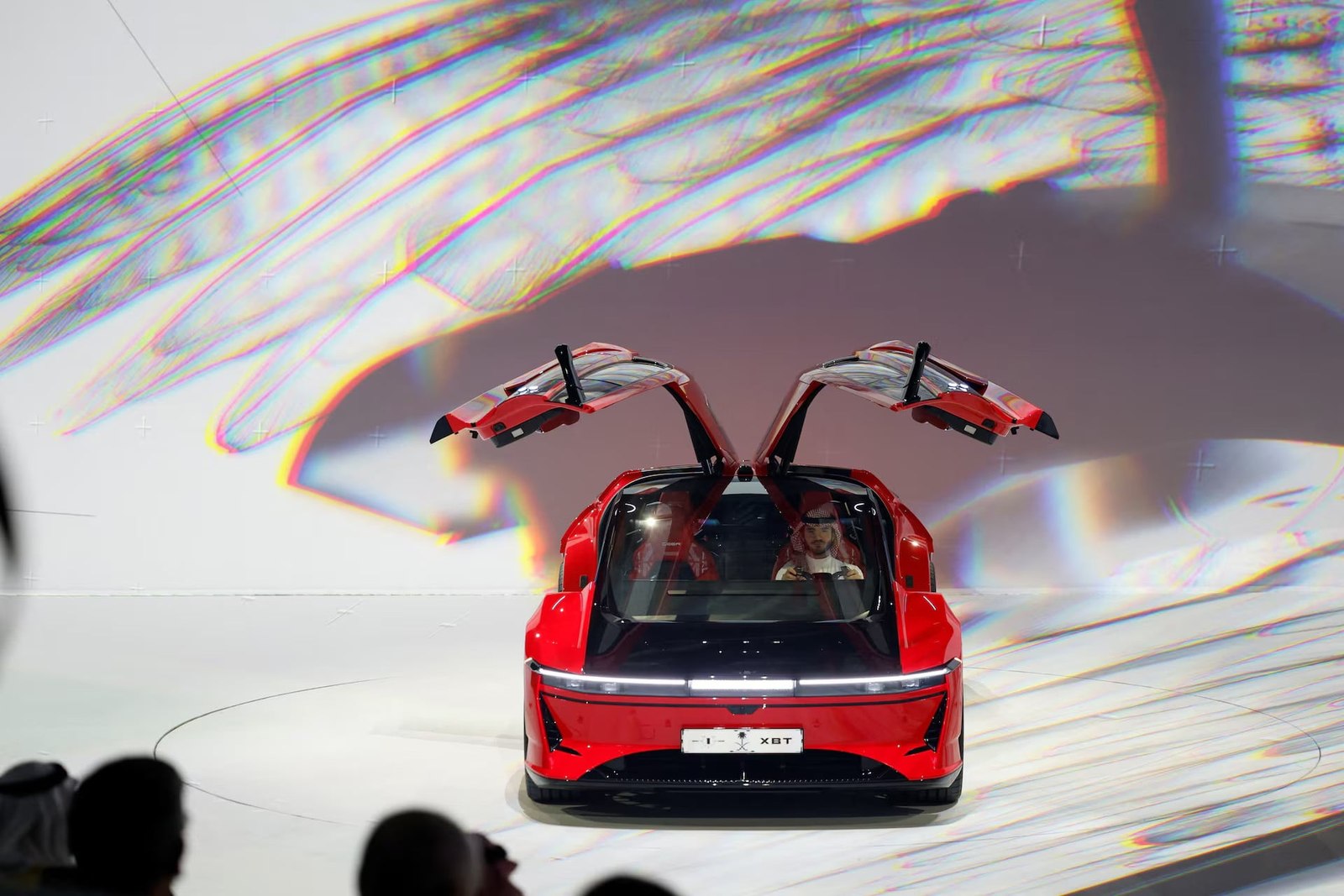 Rear view of a Ceer Exobot with doors raised