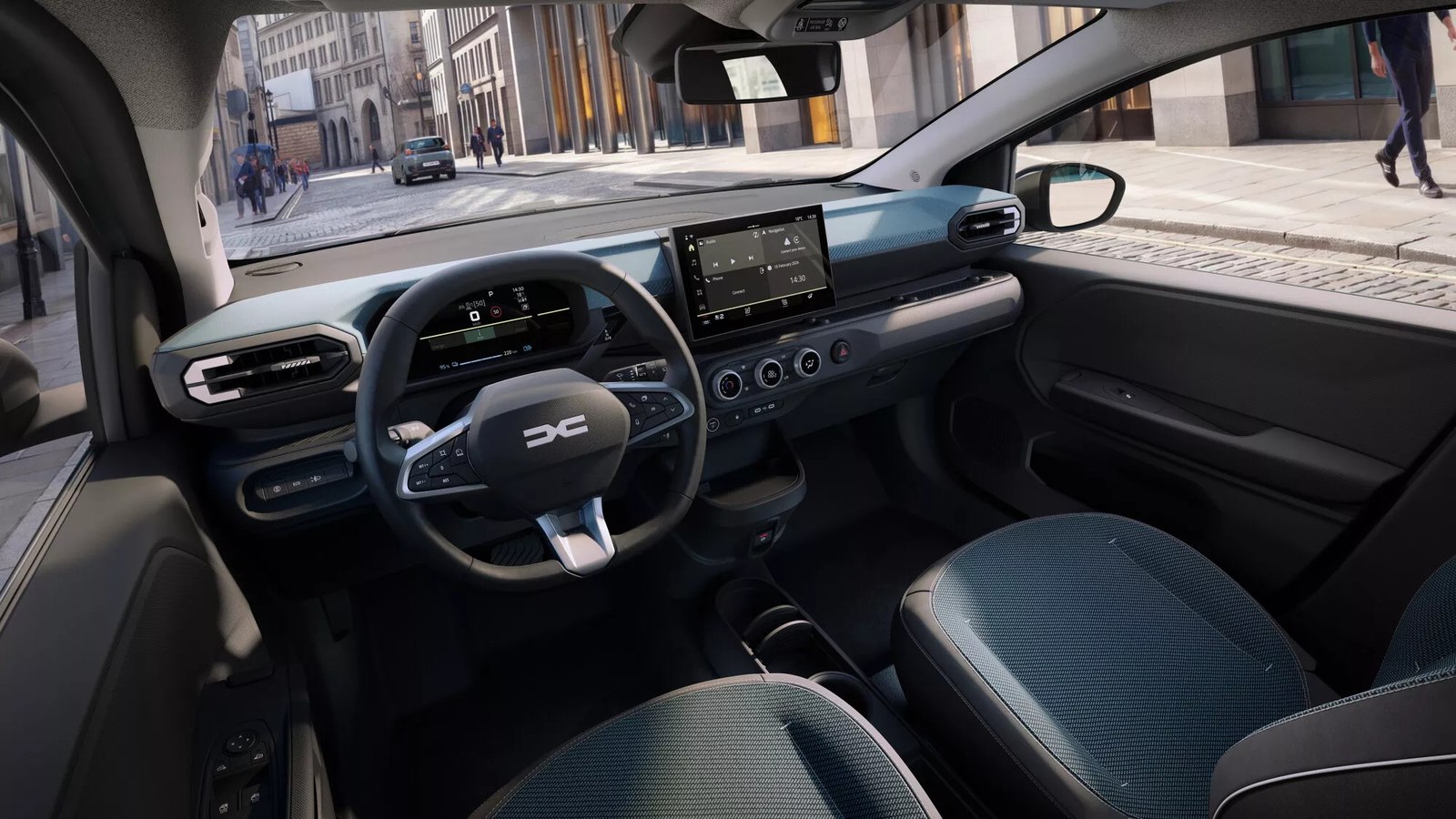 New Dacia Spring interior with 10.1-inch touchscreen