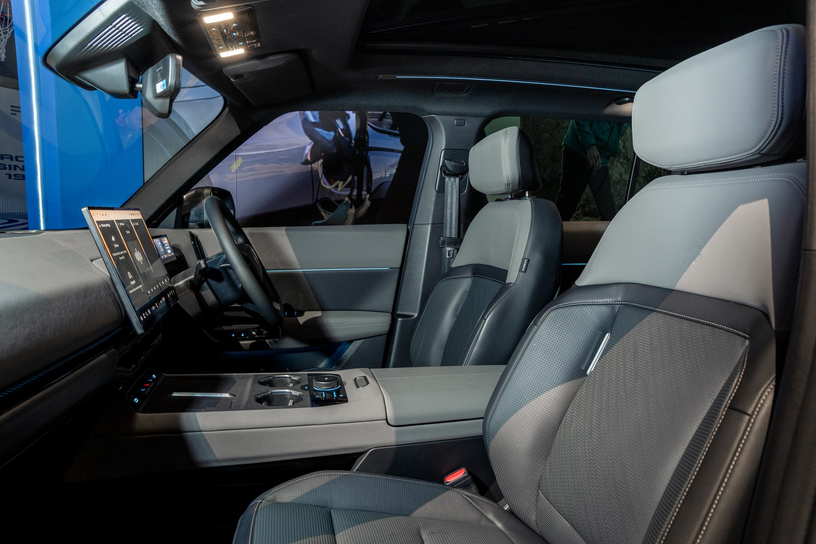 Ford Bronco Basecamp interior showing the dashboard and front seats