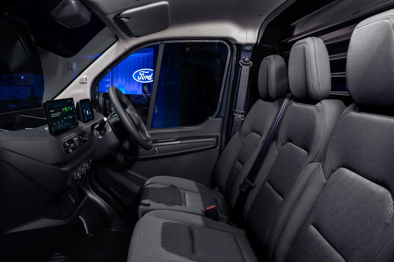 Ford Transit City cabin with seats and touchscreen