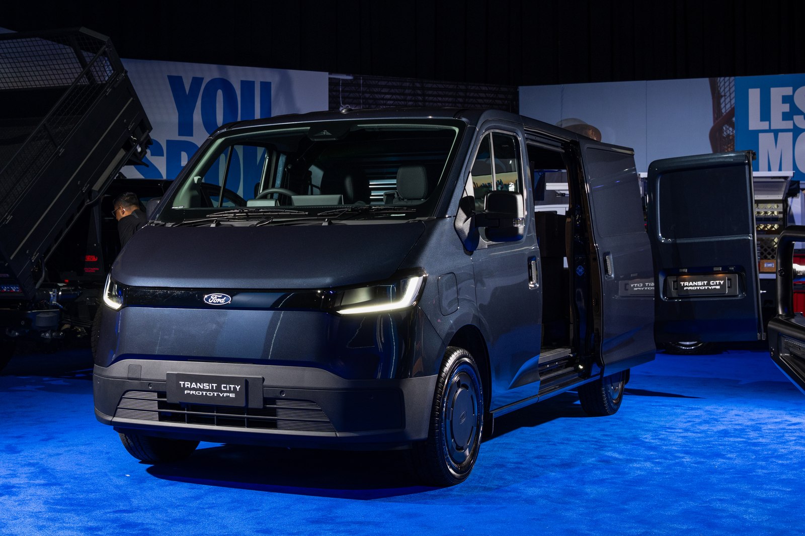 Ford Transit City front three quarter on the show floor
