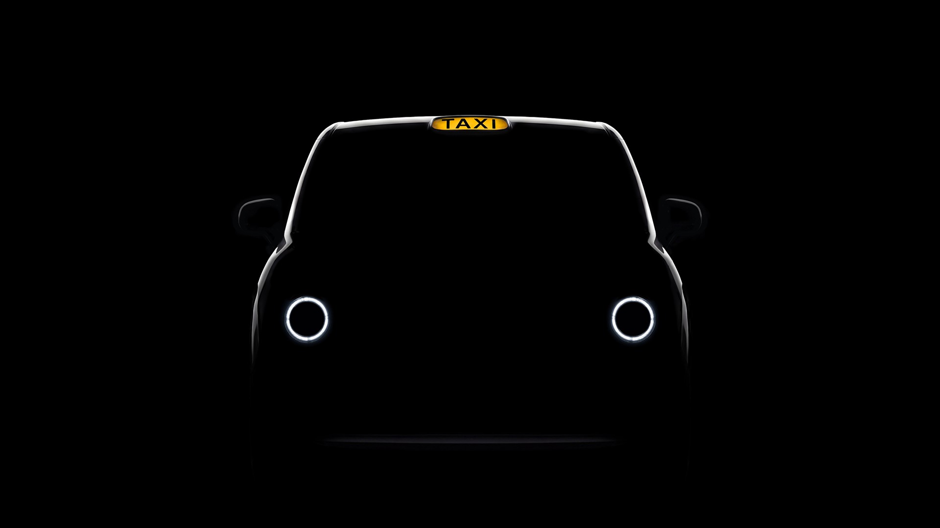 Darkened silhouette of the next-generation LEVC black cab