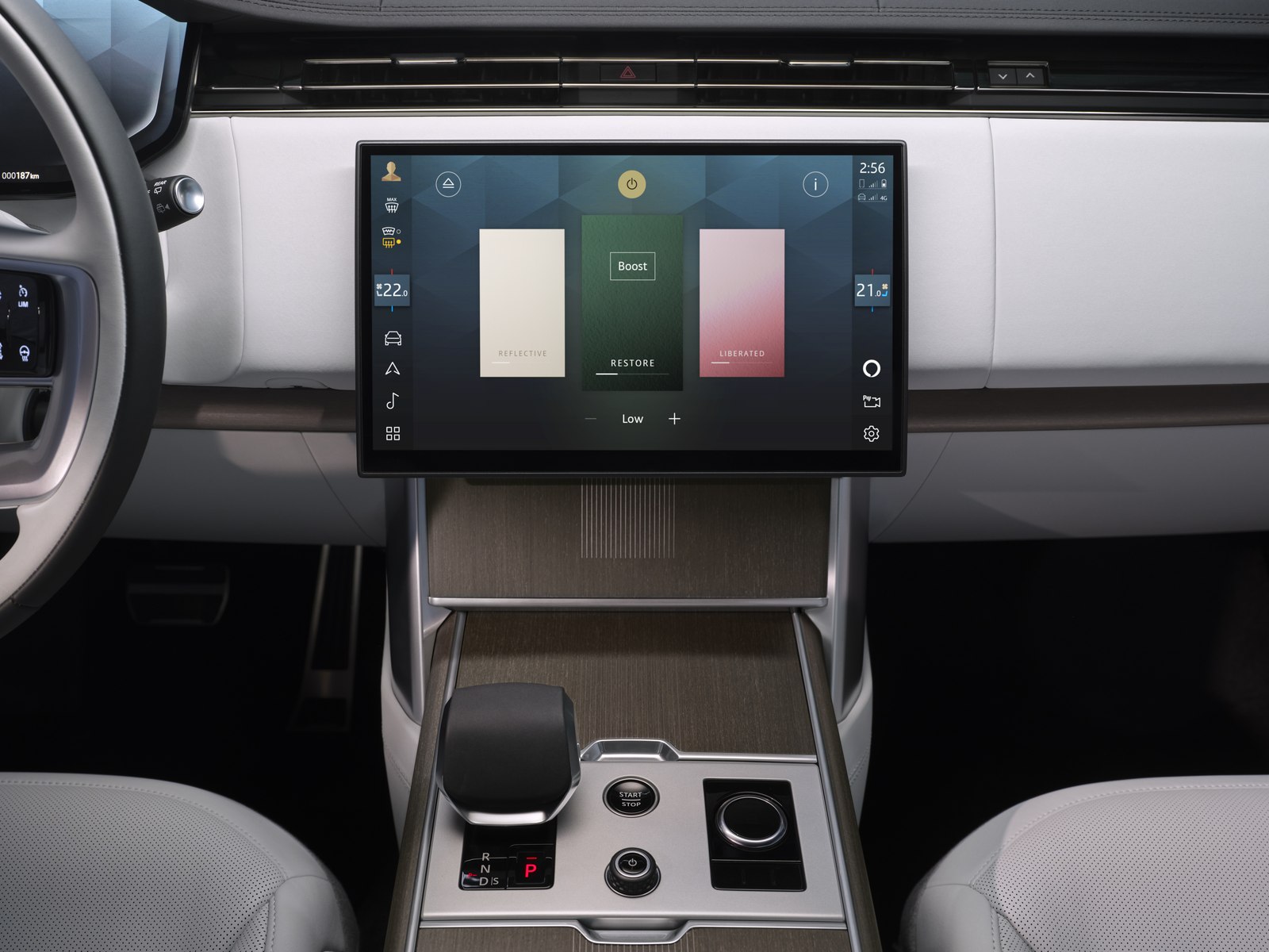 Range Rover Electric central touchscreen showing charging status