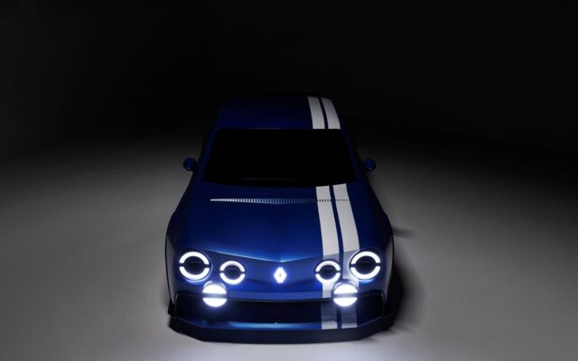 Renault 8 Gordini Concept front view with headlights on
