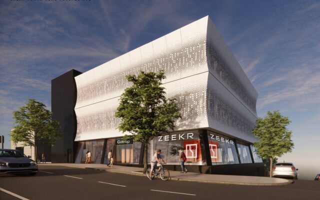 Render of the Zeekr flagship showroom at 137 Great North Road