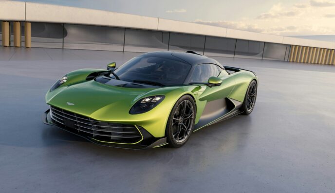 Aston Martin Valhalla plug-in hybrid hypercar in green