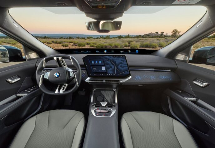BMW iX4 dashboard with Panoramic Vision and 17.9-inch central display