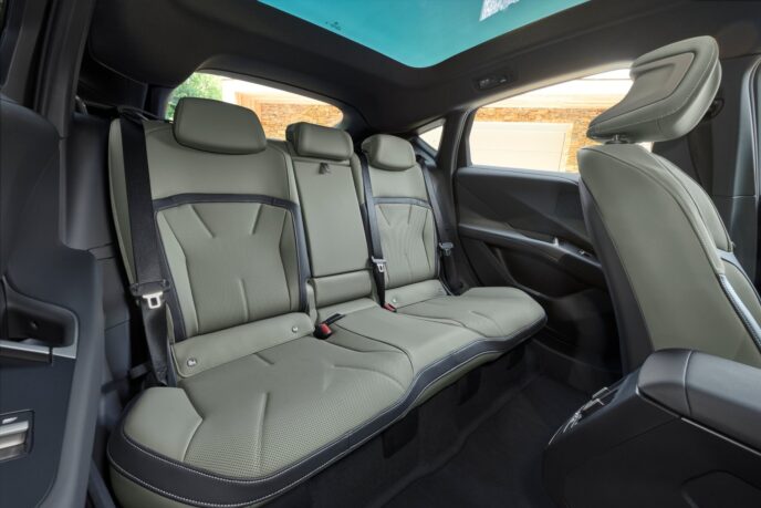 BMW iX4 rear seat and panoramic sunroof