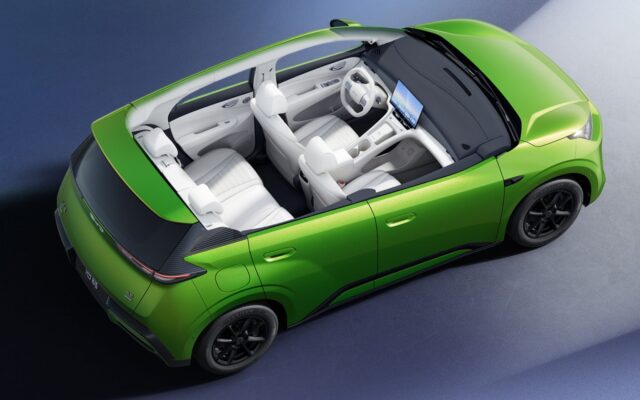Overhead view of the second-generation BYD Seagull cabin