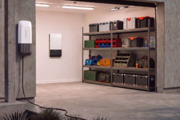Ford Home Power Station wall unit on the outside of a house