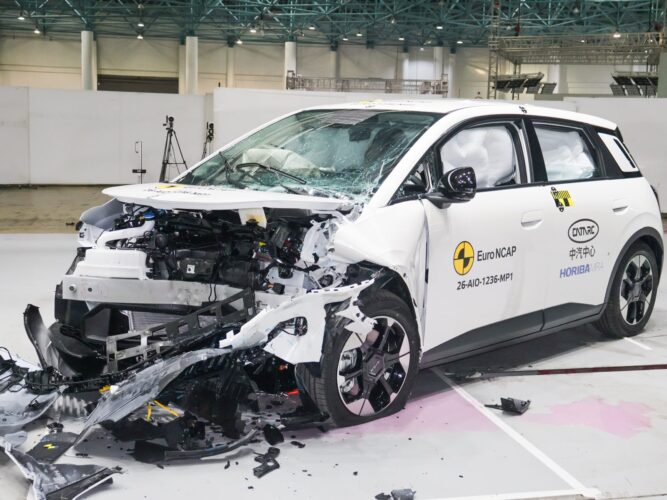 GAC Aion UT after the ANCAP frontal offset crash test