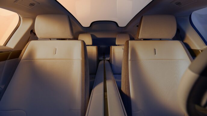 Jaguar Type 01 interior with central spine