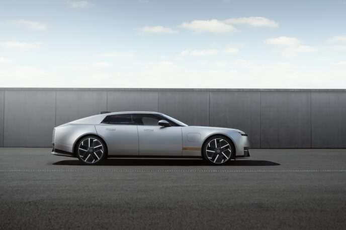 Jaguar Type 01 side profile in silver