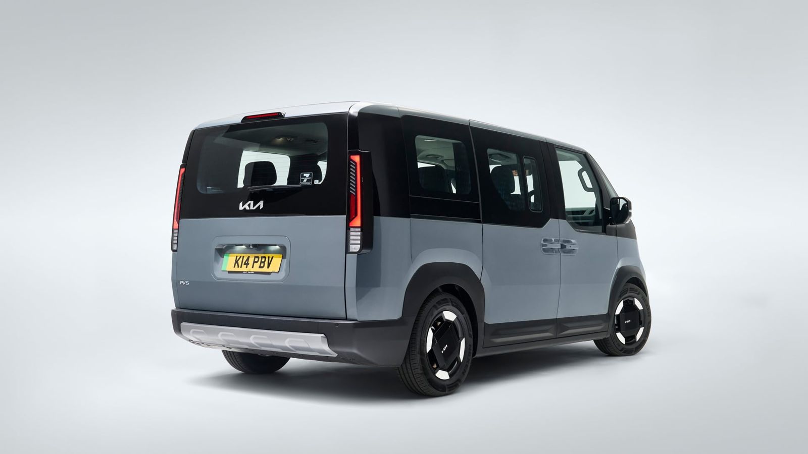 Kia PV5 Passenger electric van, rear three-quarter view