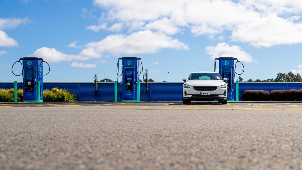 Polestar 2 parked at Meridian rapid EV chargers