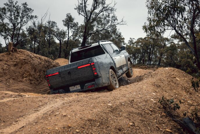 Nissan Navara Pro PHEV prototype in deep ruts