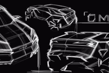 Design sketches of the Omoda X concept SUV