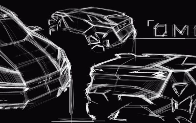 Design sketches of the Omoda X concept SUV
