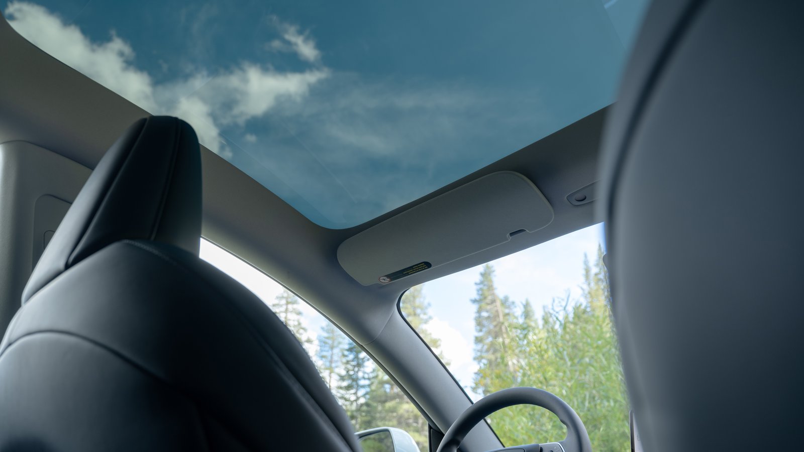 Panoramic glass roof of the Tesla Model 3