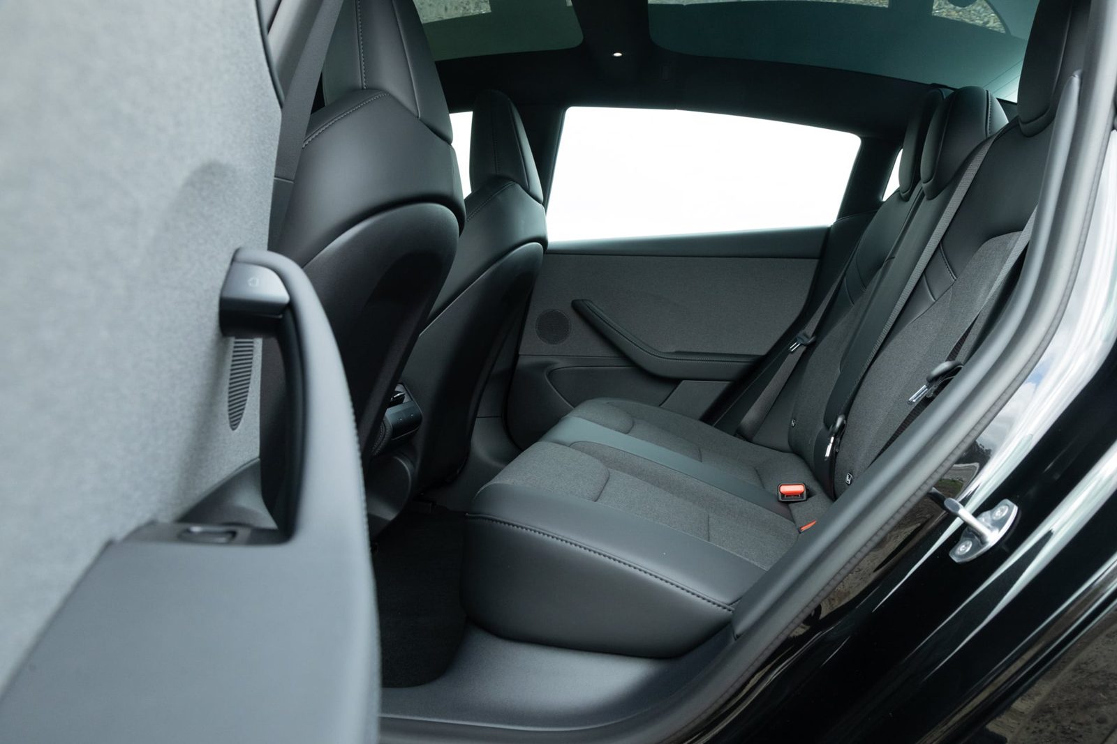 Rear seats in the Tesla Model 3 Rear-Wheel Drive