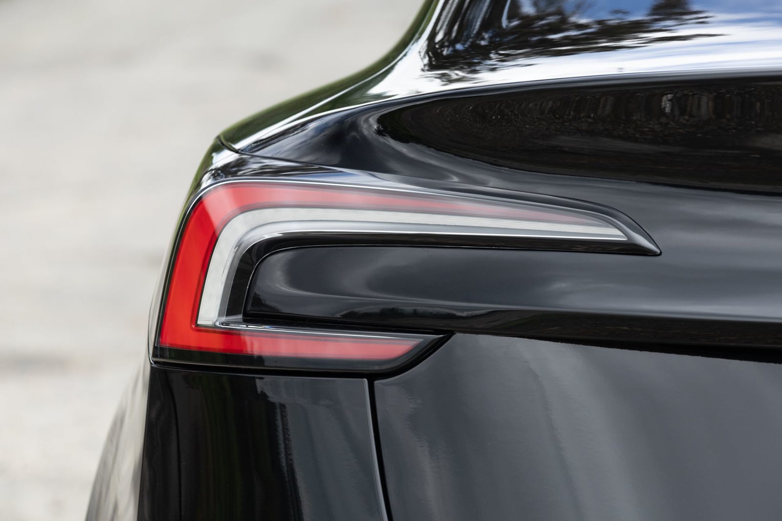 Tail light of the Tesla Model 3