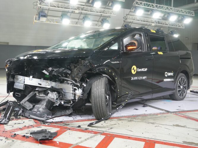XPeng X9 after the ANCAP frontal offset crash test