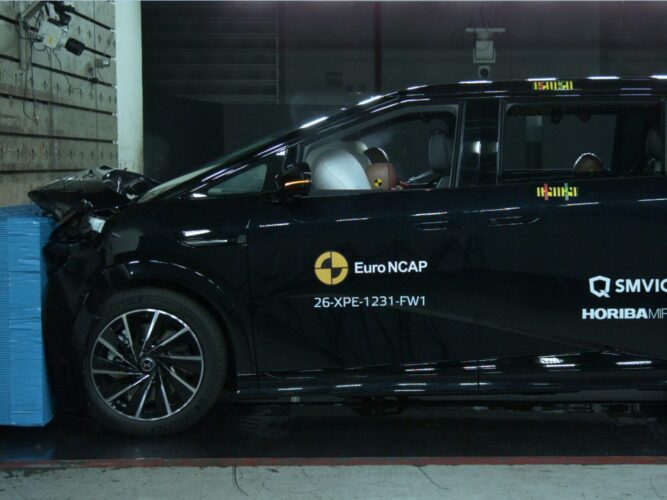 XPeng X9 in the ANCAP full width frontal crash test