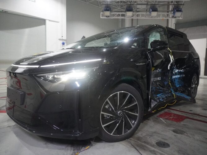 XPeng X9 after the ANCAP side impact crash test